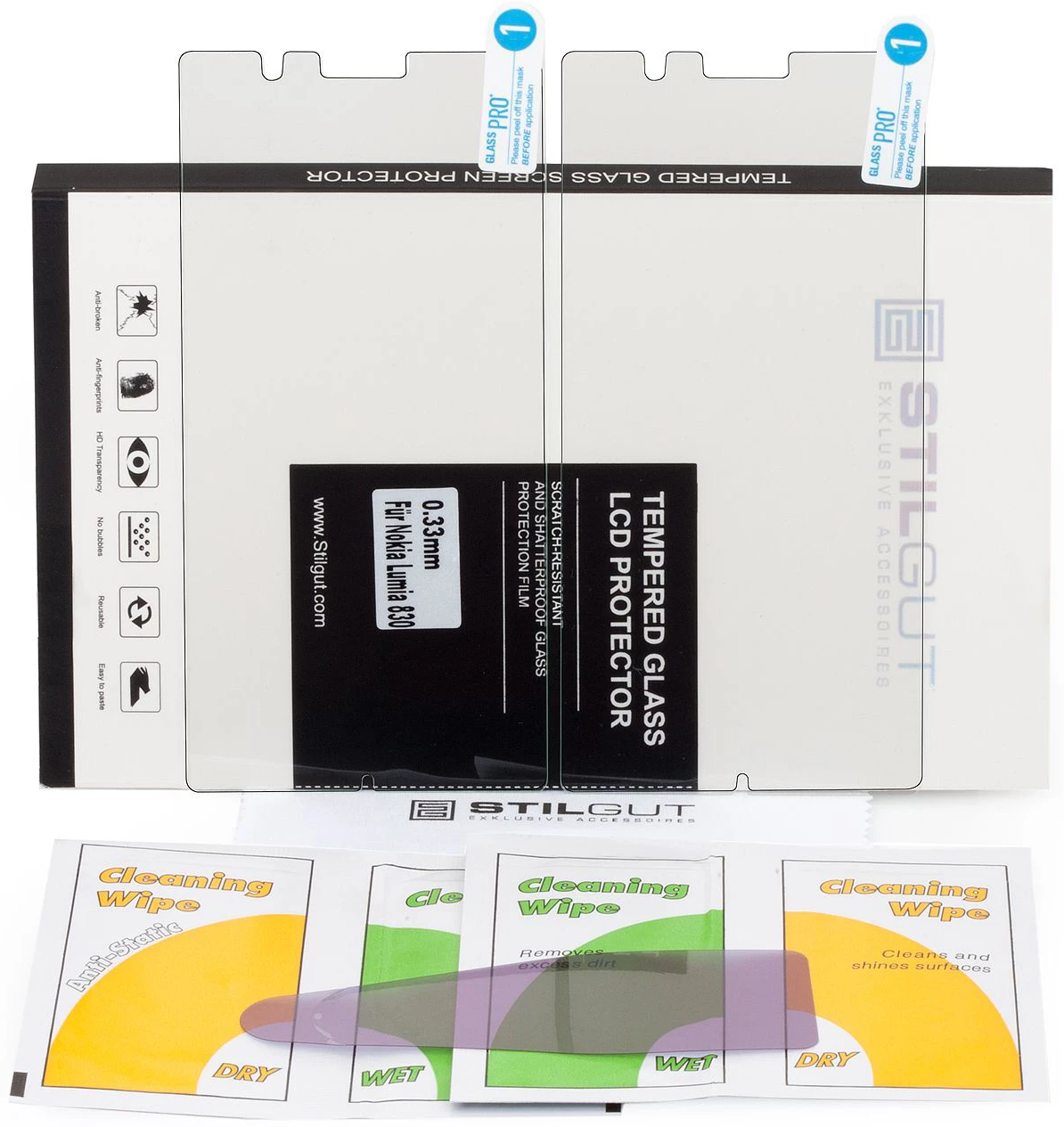 StilGut - Displayschutzfolie Panzerglas Für Nokia Lumia 830 (2er-Pack) – Bild 5