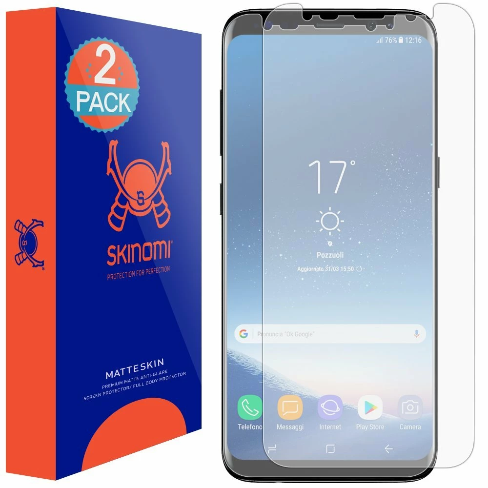 Skinomi - Displayschutzfolie Samsung Galaxy S8+ MatteSkin Edge To Edge (2er Pack)