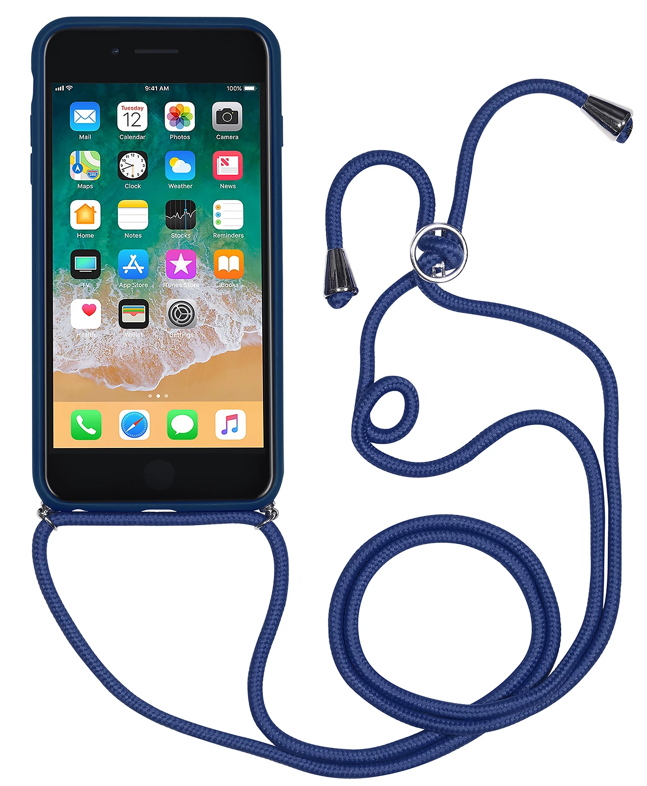 StilGut - Handykette Für IPhone 7 Mit Lederrückseite