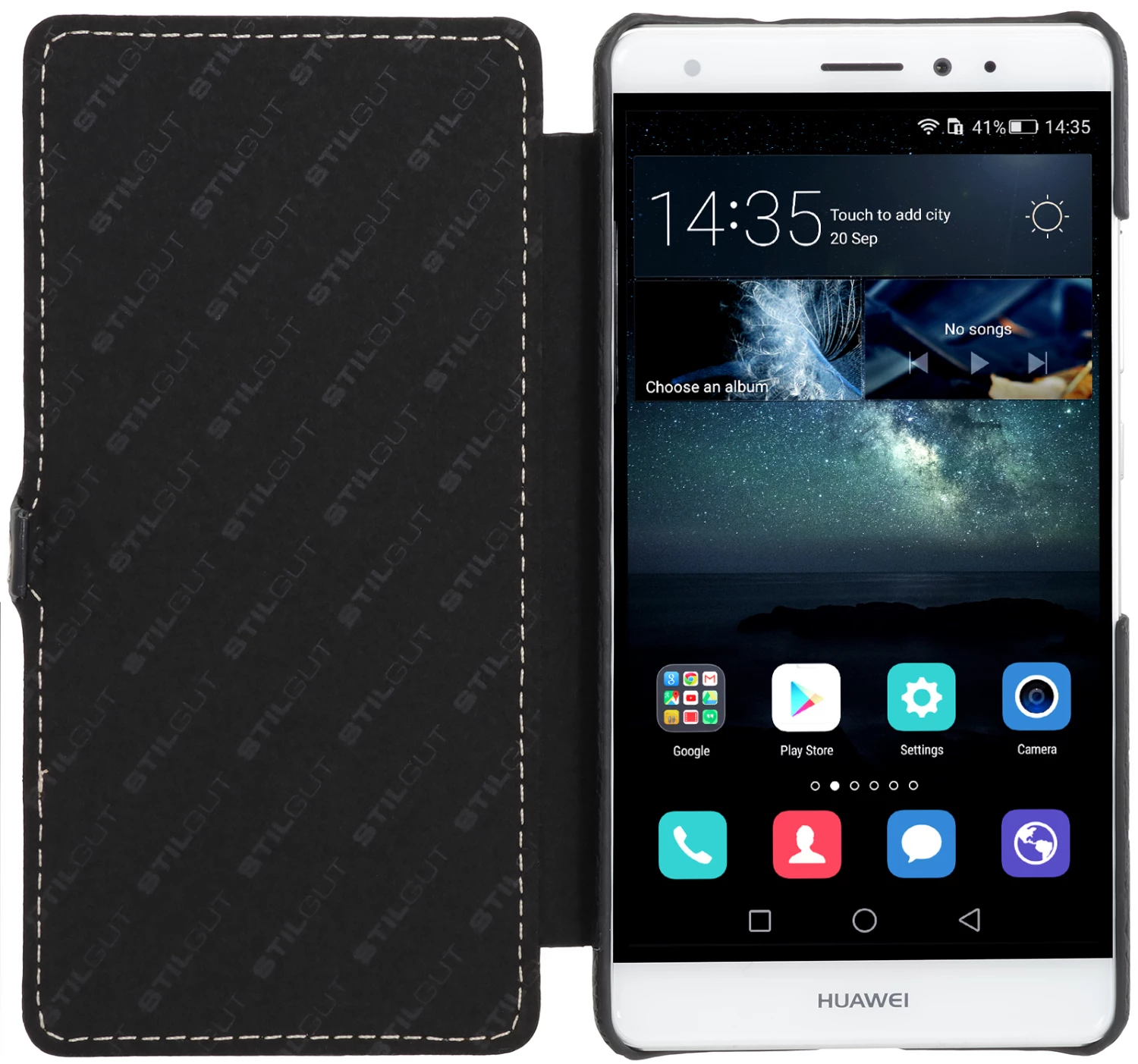 StilGut - Huawei Mate S Tasche Book Type Aus Leder Mit Clip – Bild 2