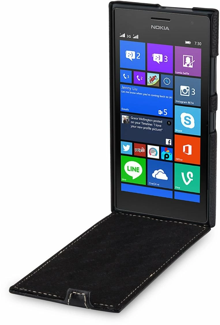 StilGut - Handyhülle Für Nokia Lumia 730 & 735 "UltraSlim" Aus Leder – Bild 2