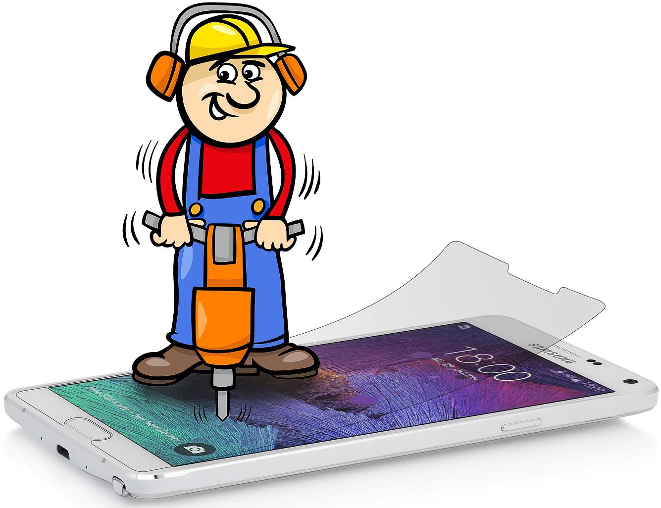 StilGut - Displayschutzfolie "Panzerglas" Für Galaxy Note 4 (2er-Pack) – Bild 4