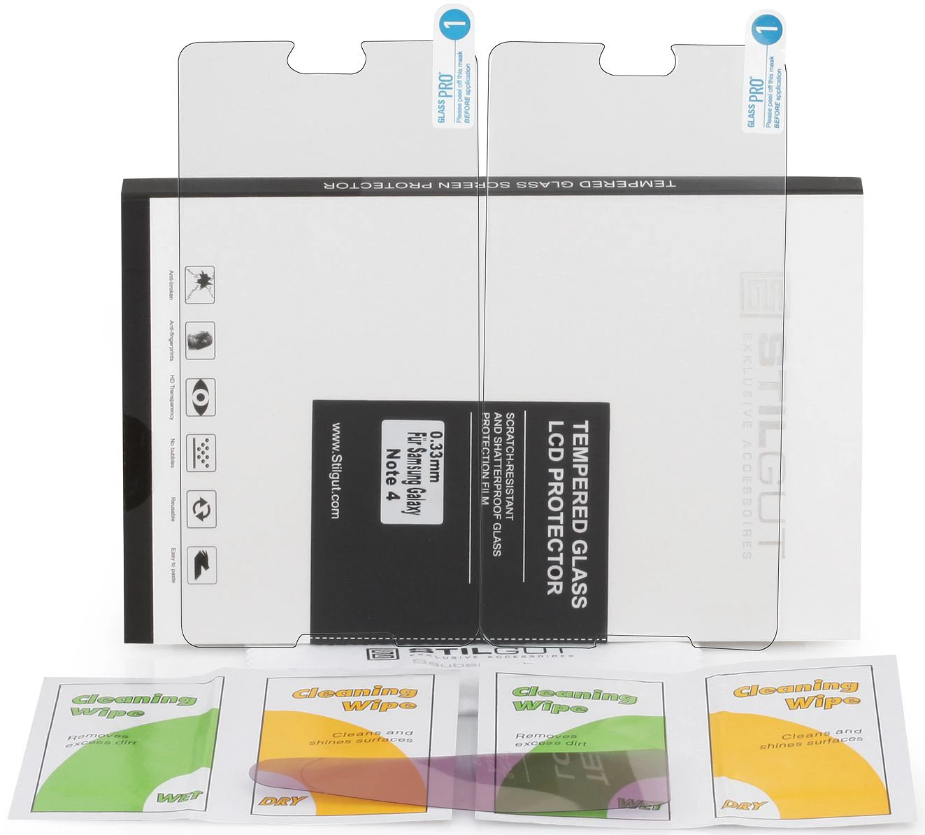 StilGut - Displayschutzfolie "Panzerglas" Für Galaxy Note 4 (2er-Pack) – Bild 5