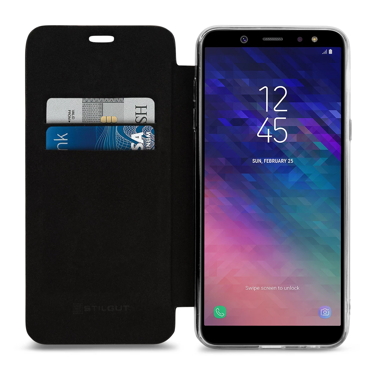 StilGut - Samsung Galaxy A6 Plus (2018) Book Type NFC/RFID Blocking Hülle